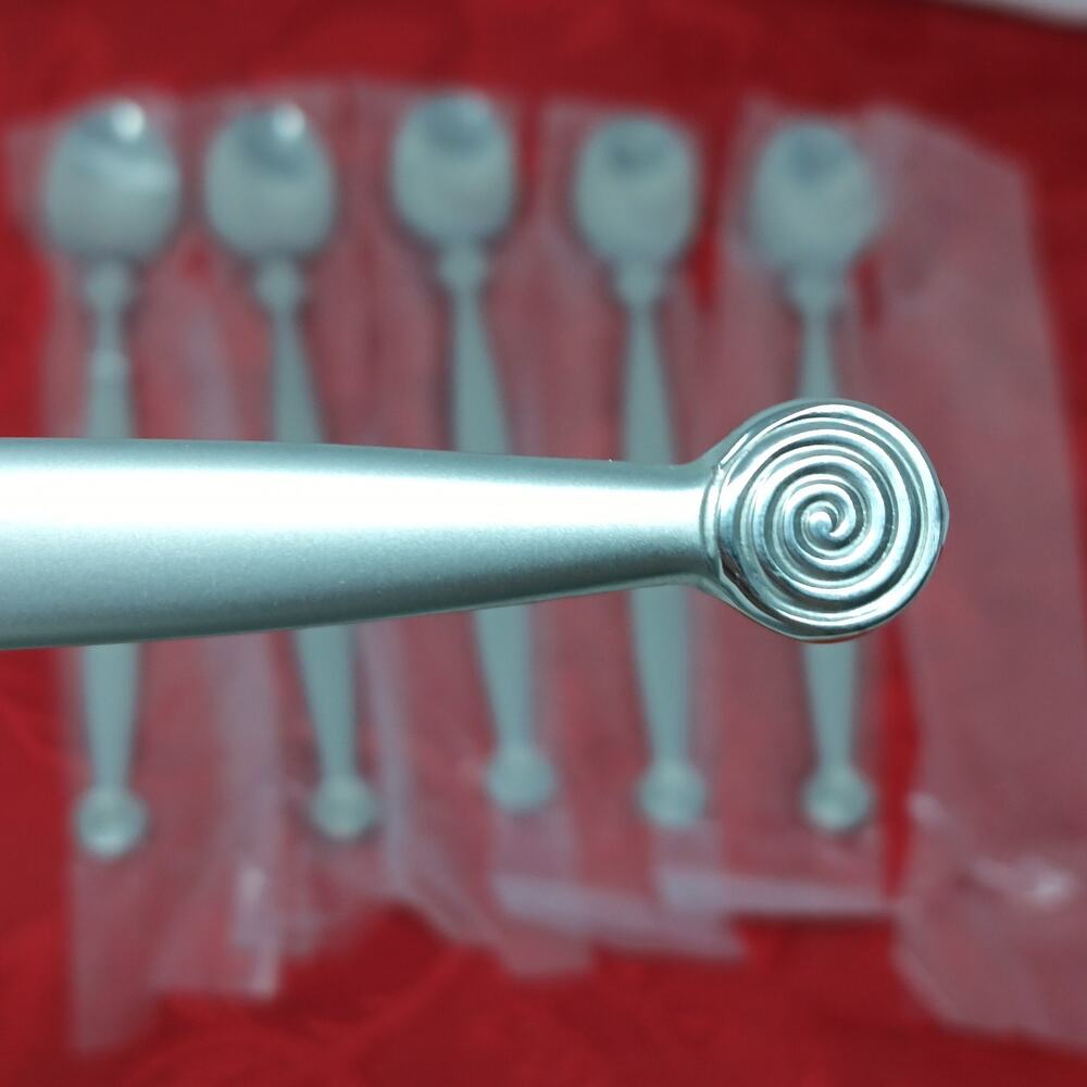 6X LHTsp Corby Hall Miami Teaspoons 18/10 Stainless Spiral Flatware New Malt Tea